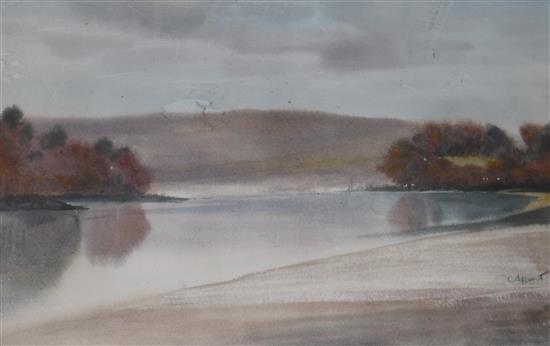 Cecil Arthur Hunt (1873-1965) Lake scene 34 x 52cm